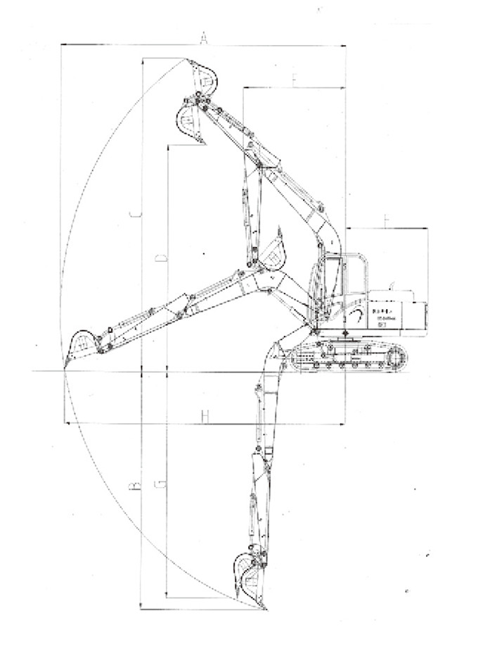沃尔华DLS880-9B 7吨履带式液压挖掘机工作范围